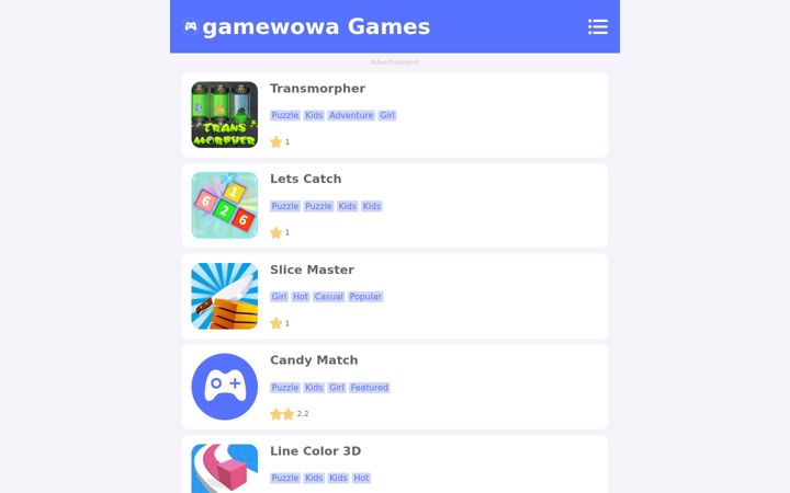Screenshot of gamewowa.top