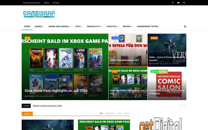Screenshot of gamewrap.de