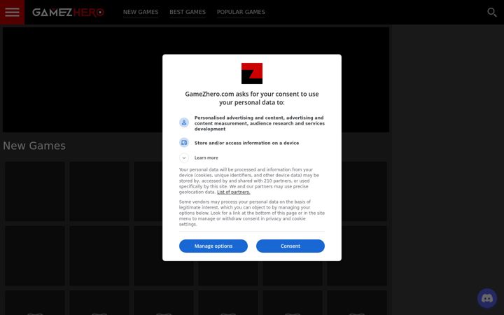 Screenshot of gamezhero.com