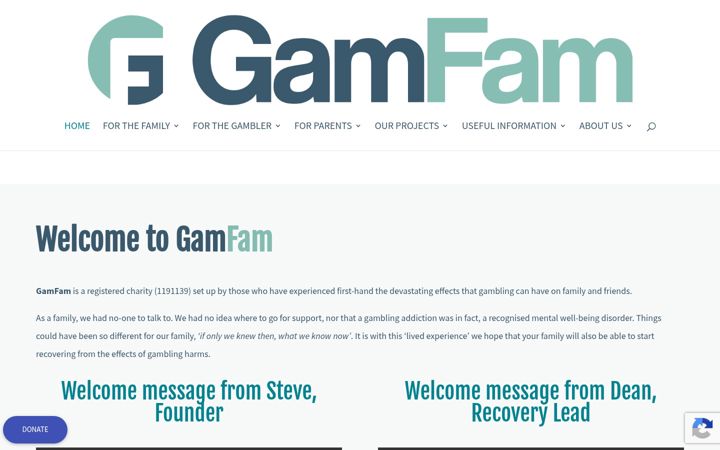 Screenshot von gamfam.org.uk