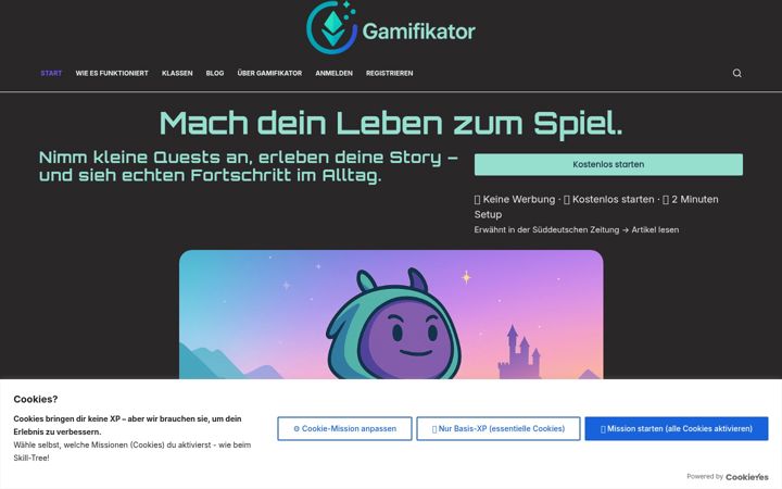 Screenshot of gamifikator.de