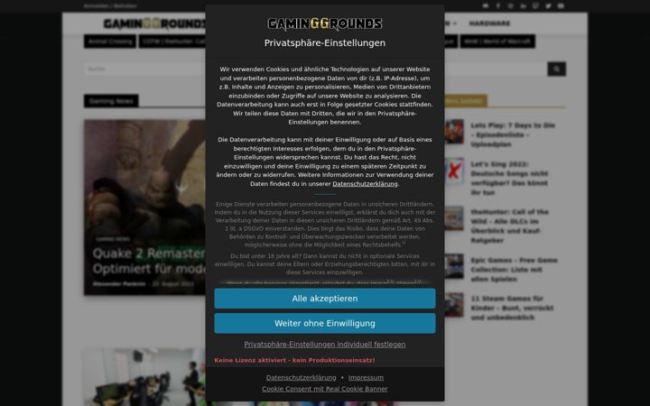 Screenshot of gaming-grounds.de