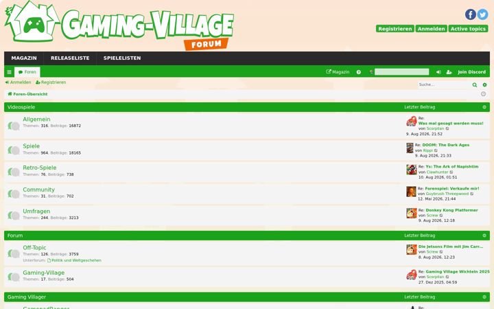 Screenshot of gaming-village.de