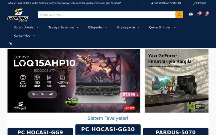 Screenshot of gaming.gen.tr