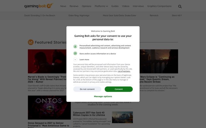 Screenshot of gamingbolt.com