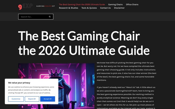 Screenshot of gamingchairsxp.com