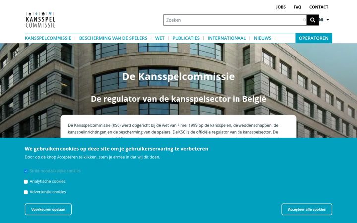 Screenshot of gamingcommission.be