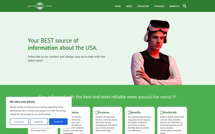 Screenshot of gamingfuturevision.com