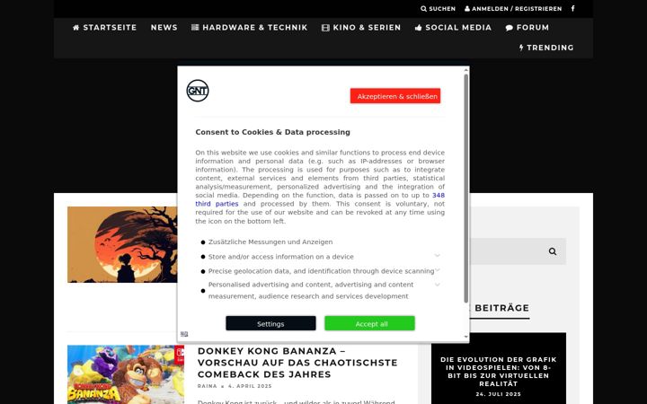 Screenshot of gamingnewstime.de