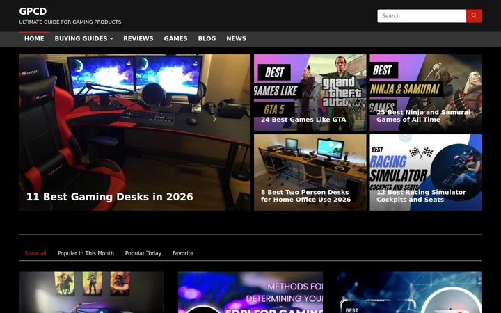 Screenshot of gamingpcdesks.com