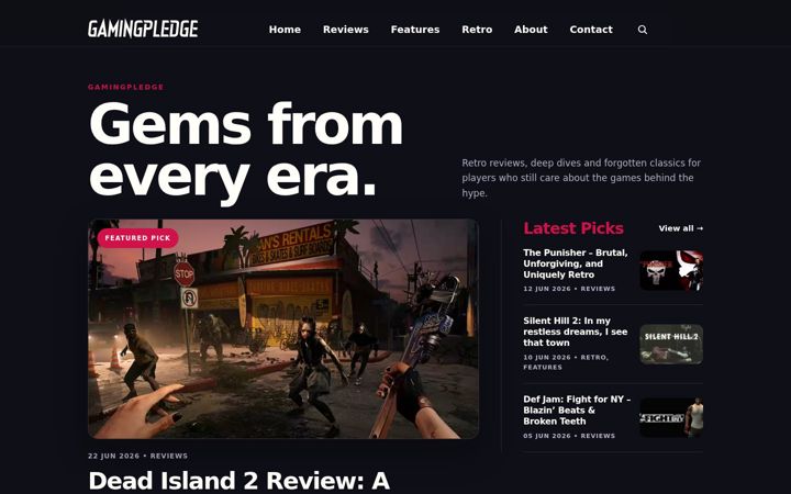 Screenshot of gamingpledge.com