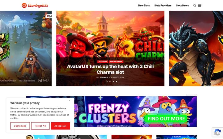Screenshot of gamingslots.com