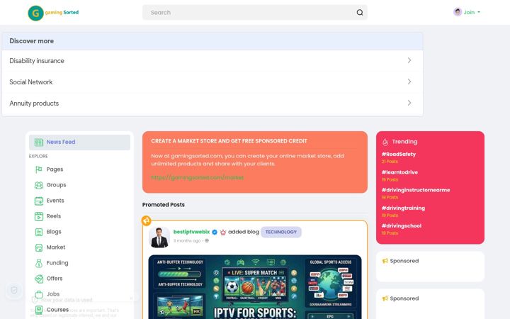 Screenshot of gamingsorted.com