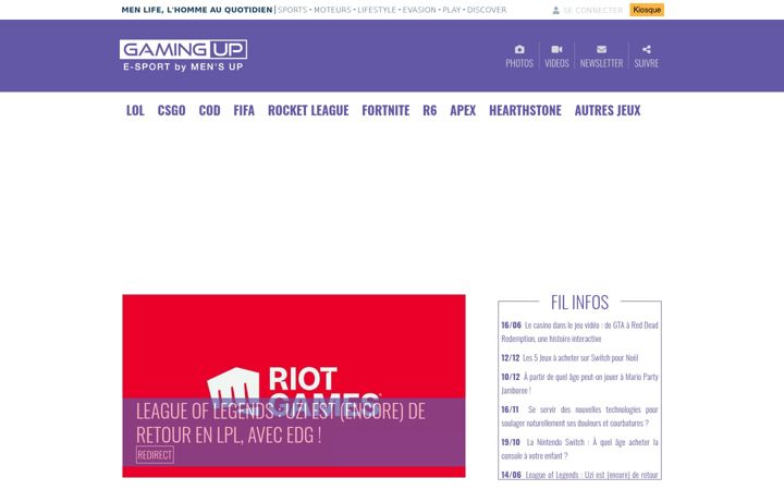 Screenshot of gamingup.fr