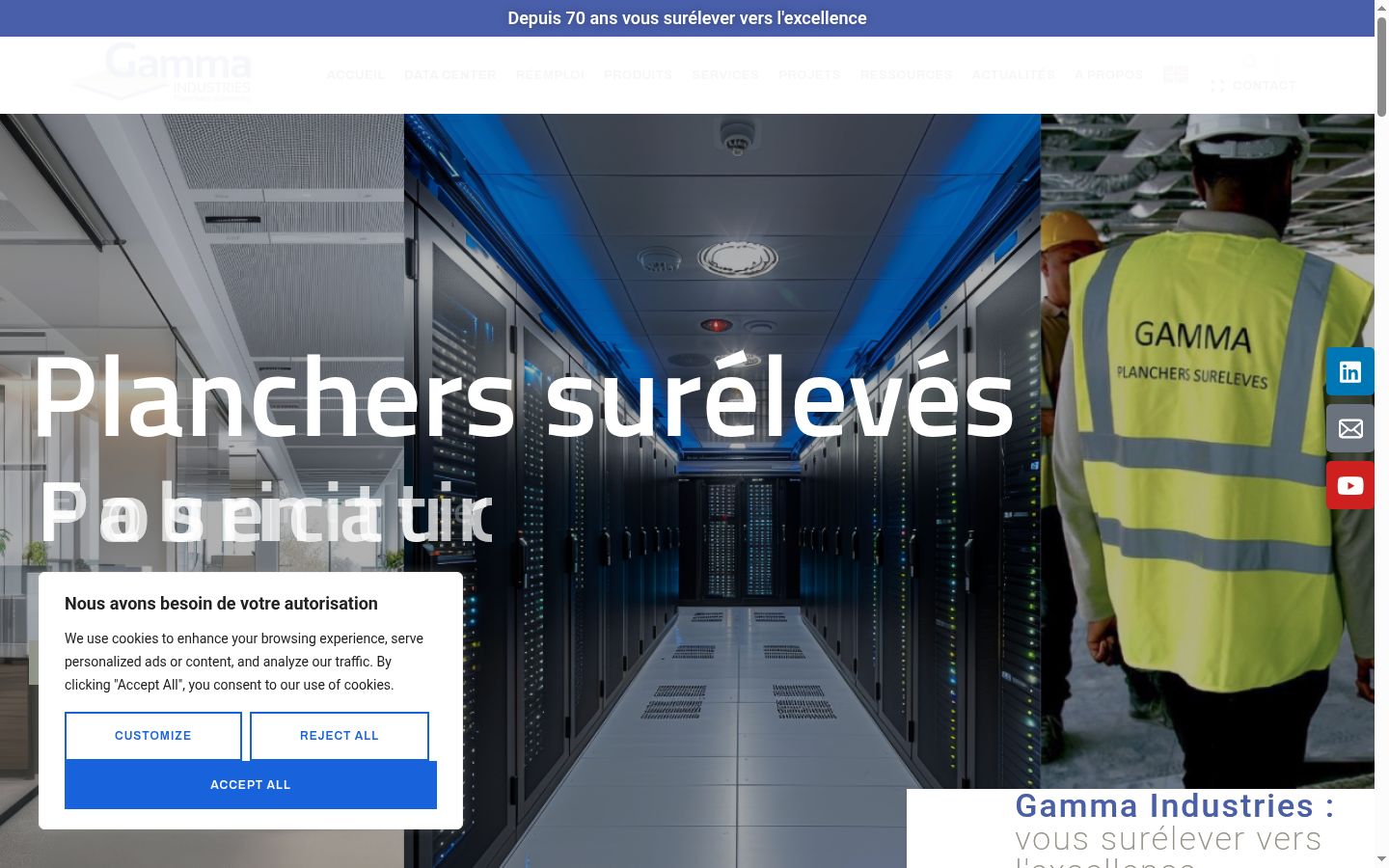 Skærmbillede af samtykkebanneret, som det blev vist før nogen interaktion