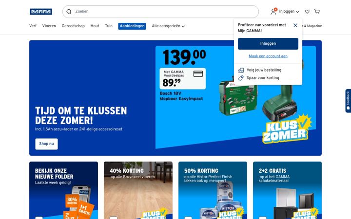 Screenshot of gamma.nl