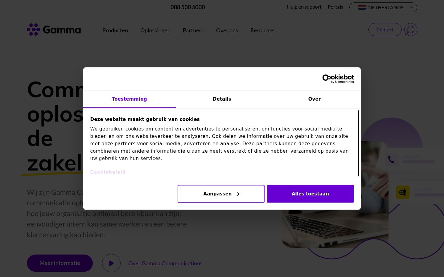 Snímek obrazovky baneru souhlasu zobrazeného před jakoukoli interakcí