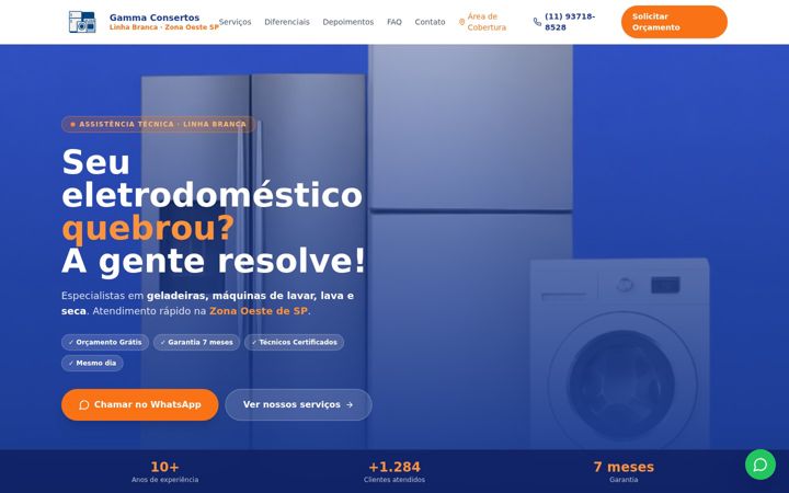 Screenshot of gammaconsertos.com.br