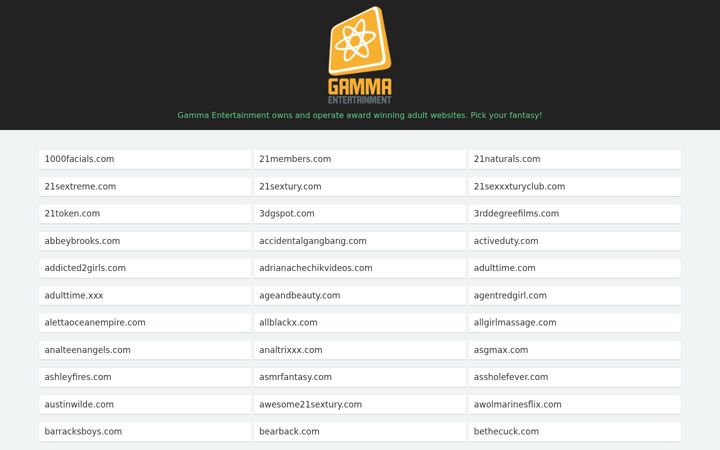 Screenshot of gammaentertainment.com