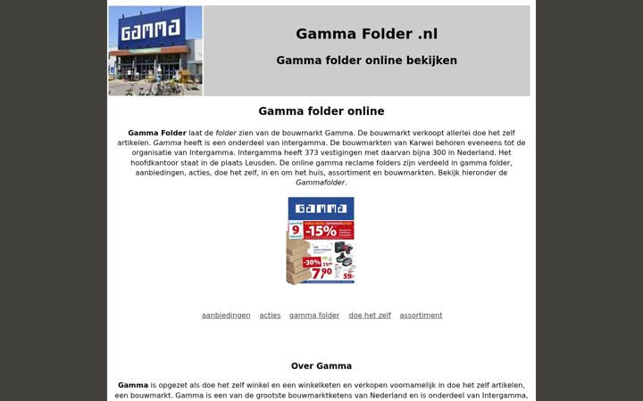 Screenshot of gammafolders.nl