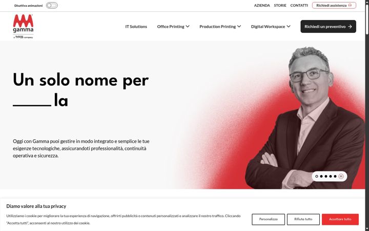 Screenshot of gammaspa.it