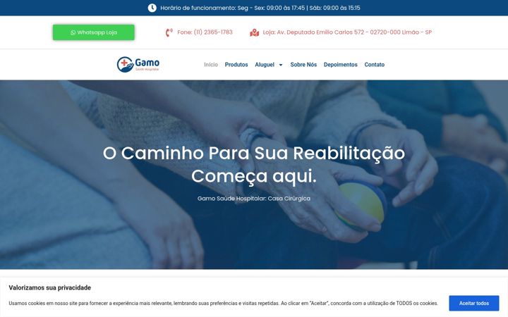 Screenshot of gamosaudehospitalar.com.br