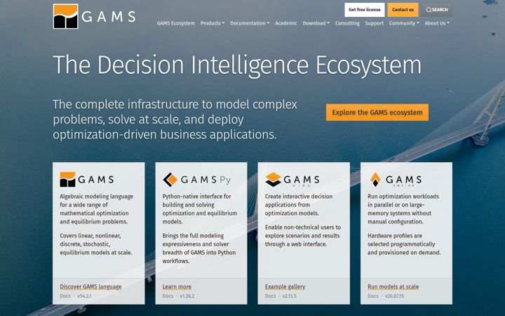 Screenshot of gams.com