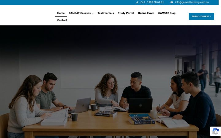 Screenshot of gamsattutoring.com.au