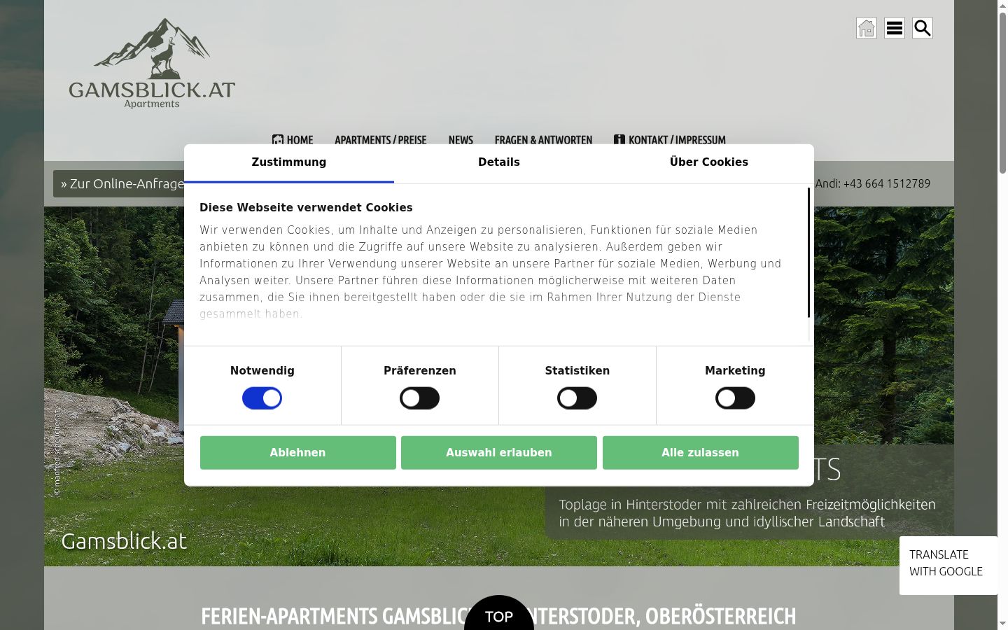 Screenshot tal-banner tal-kunsens muri qabel kwalunkwe interazzjoni