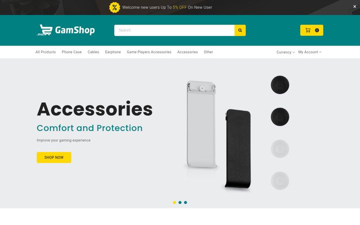 Screenshot of gamshopy.com