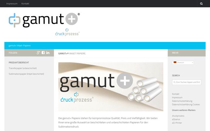 Screenshot of gamutplus.de