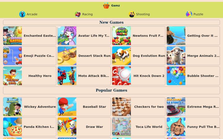 Screenshot of gamz.click
