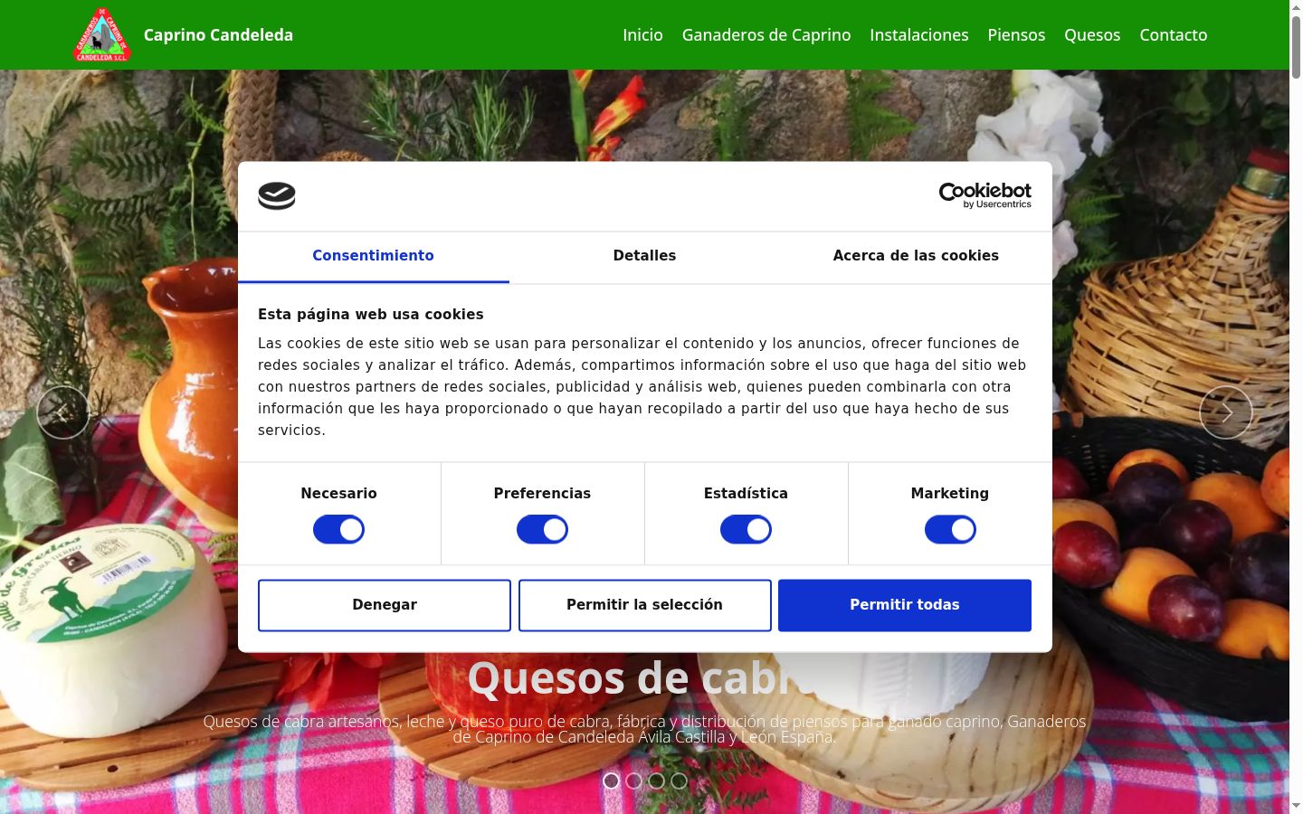 Screenshot of the consent banner shown before any interaction