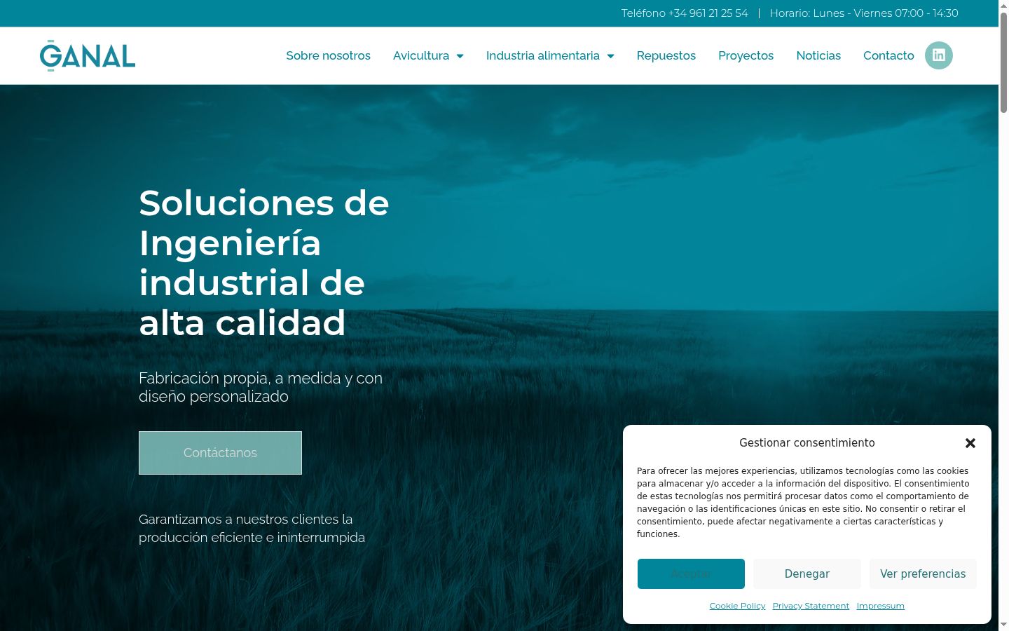 Screenshot del banner di consenso mostrato prima di qualsiasi interazione