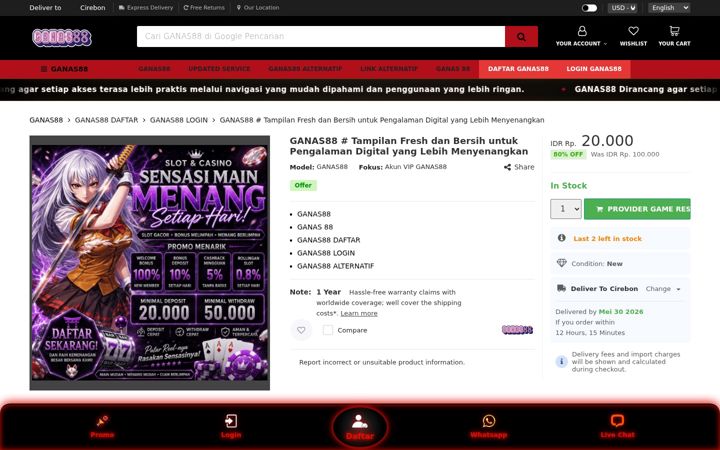 Screenshot of ganas88login.net