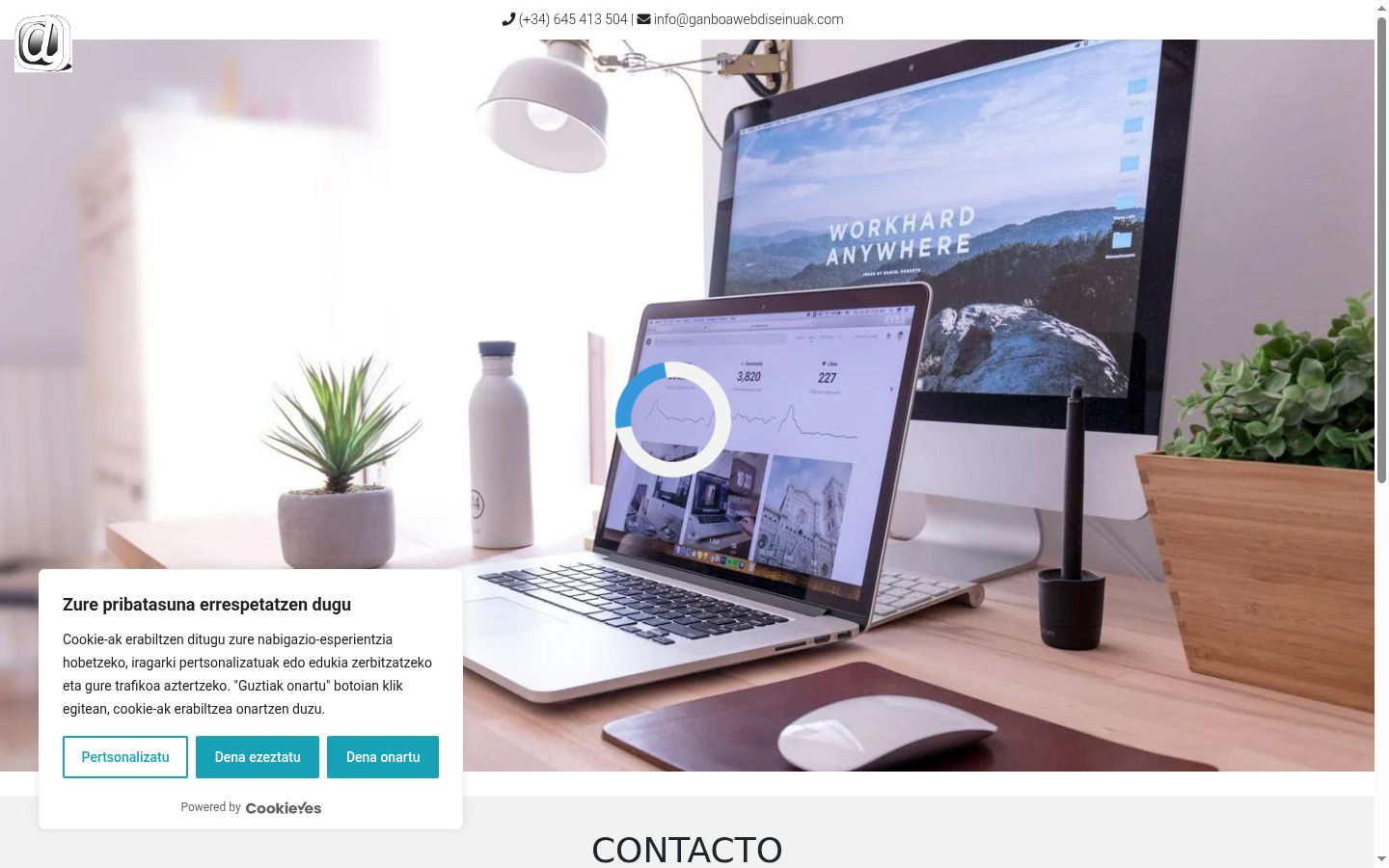 Screenshot of the consent banner shown before any interaction