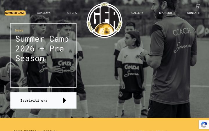 Screenshot of gancifootballacademy.com