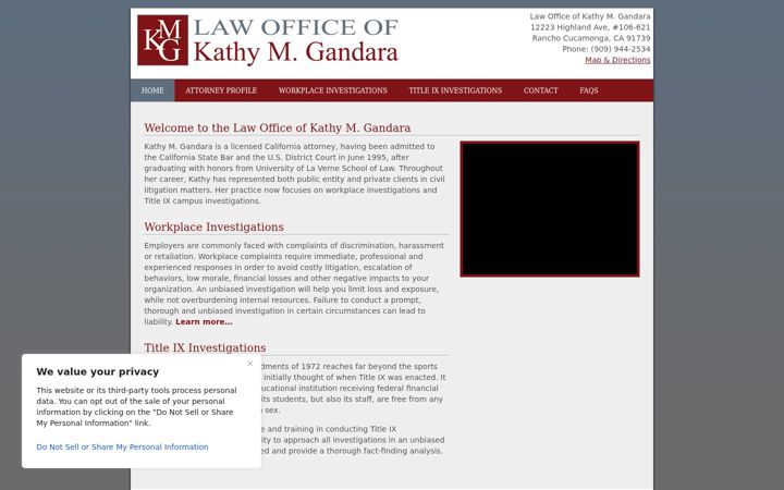 Screenshot of gandaralaw.com