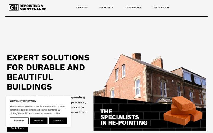 Screenshot of gandbrepointing.co.uk
