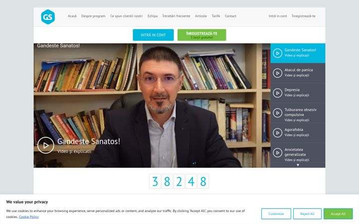 Screenshot of gandestesanatos.ro