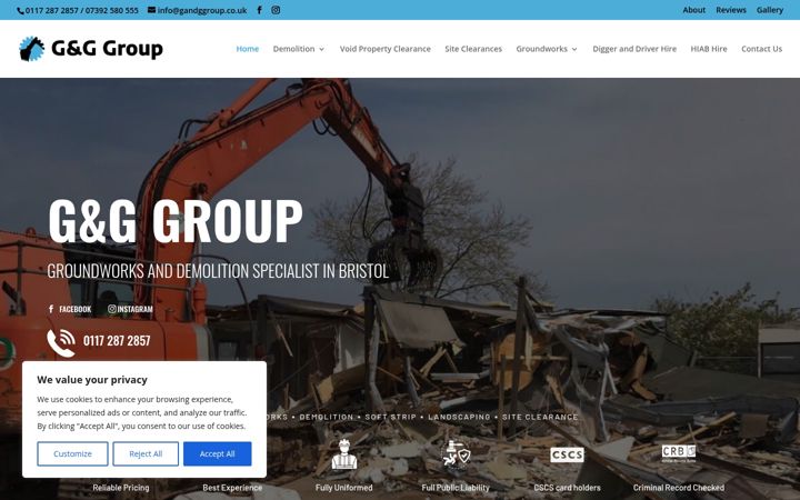 Screenshot of gandggroup.co.uk