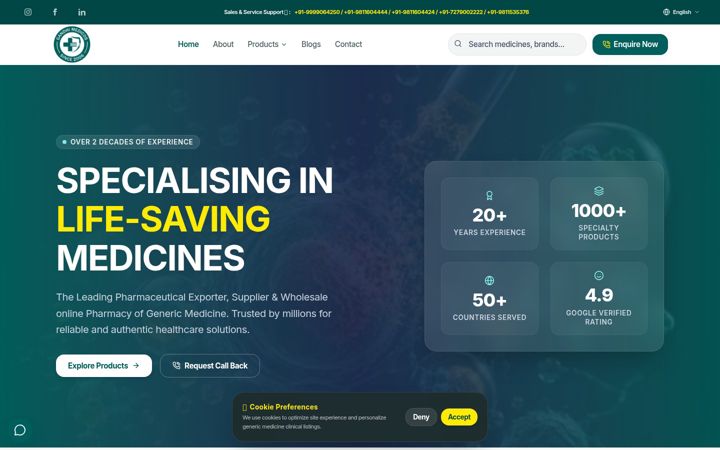 Screenshot of gandhimedicos.in