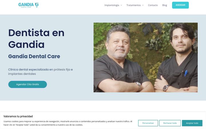 Screenshot of gandiadentalcare.com