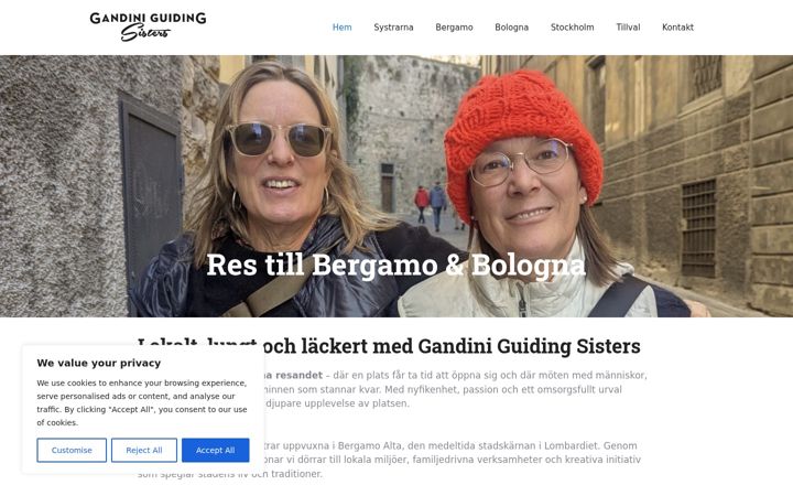 Screenshot of gandiniguidingsisters.se
