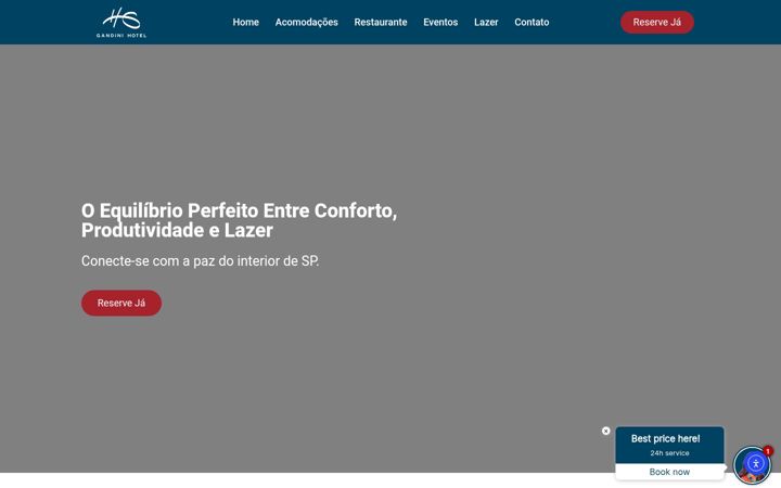 Screenshot of gandinihotel.com.br