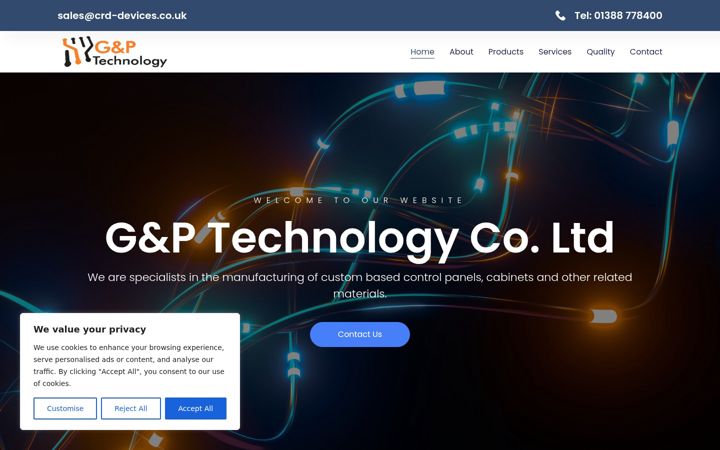 Screenshot of gandptechnology.co.uk