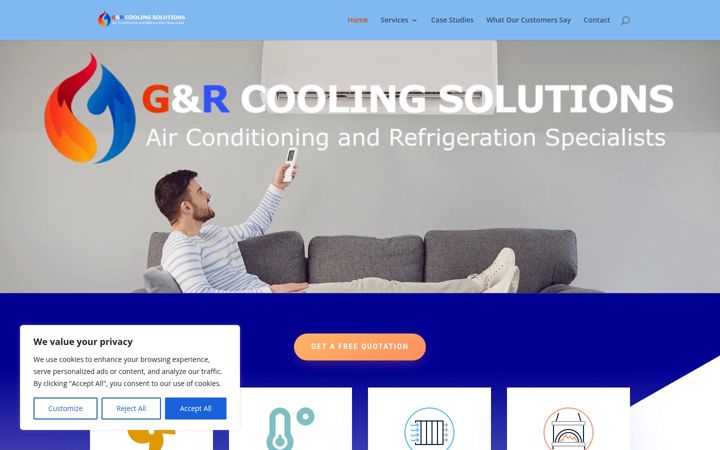 Screenshot of gandrcoolingsolutions.co.uk