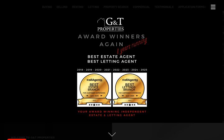 Screenshot of gandtproperties.co.uk