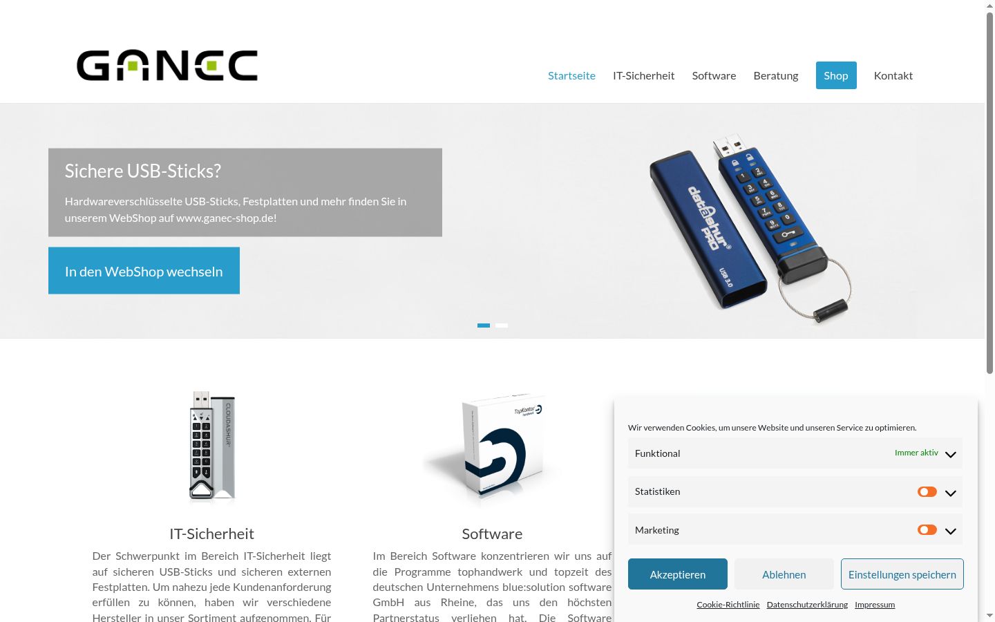 Screenshot del banner di consenso mostrato prima di qualsiasi interazione
