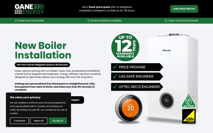 Screenshot of ganeenergy.co.uk